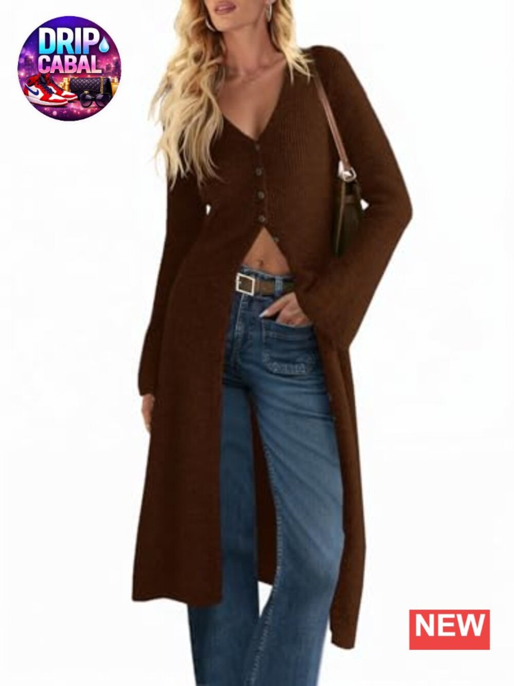 Women's Long Cardigan Sweater Midi Dress Button Down Knit Coatigan